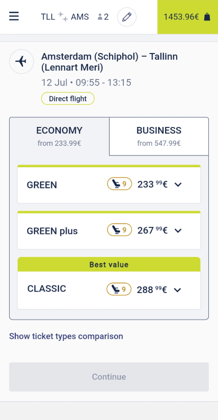 airBaltic mobile booking